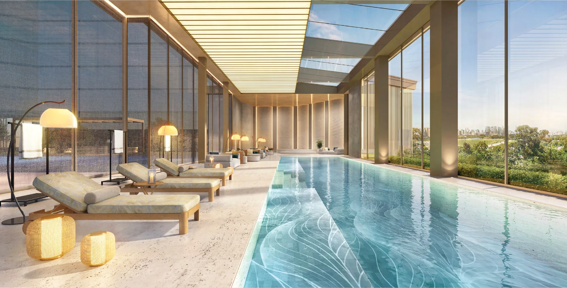 Perspectiva ilustrada | Piscina coberta
